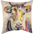 Manual Woodworkers & Weavers Manual Woodworkers & Weavers SLACOW 18 in. Artsy Cow Knife Edge OD Throw Pillow SLACOW